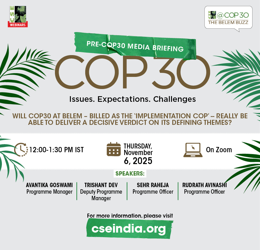 As the world prepares for #COP30, join us for an exclusive media briefing that will unpack the key themes, expectations, and priorities shaping the upcoming climate conference.

Dubbed the 'Implementation COP', this year’s summit is expected to focus on several defining themes: