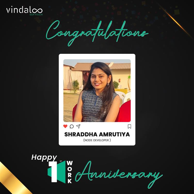 V_softtech's tweet image. Congratulations Shraddha!

A whole year already! Your hard work, positive energy, and commitment have truly made a difference at Vindaloo Softtech. Thank you for being a valued part of the Vindaloo Softtech family. 

Here’s to more milestones and memories ahead!