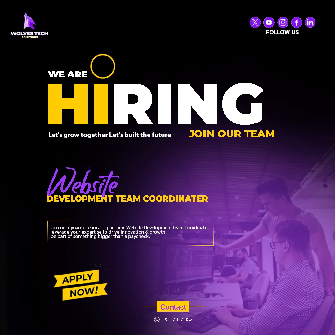 WolvesSolution's tweet image. Are you the organized force that can keep web projects flowing smoothly? Do you thrive on coordinating talented developers and turning digital visions into reality?
#WebsiteDesign