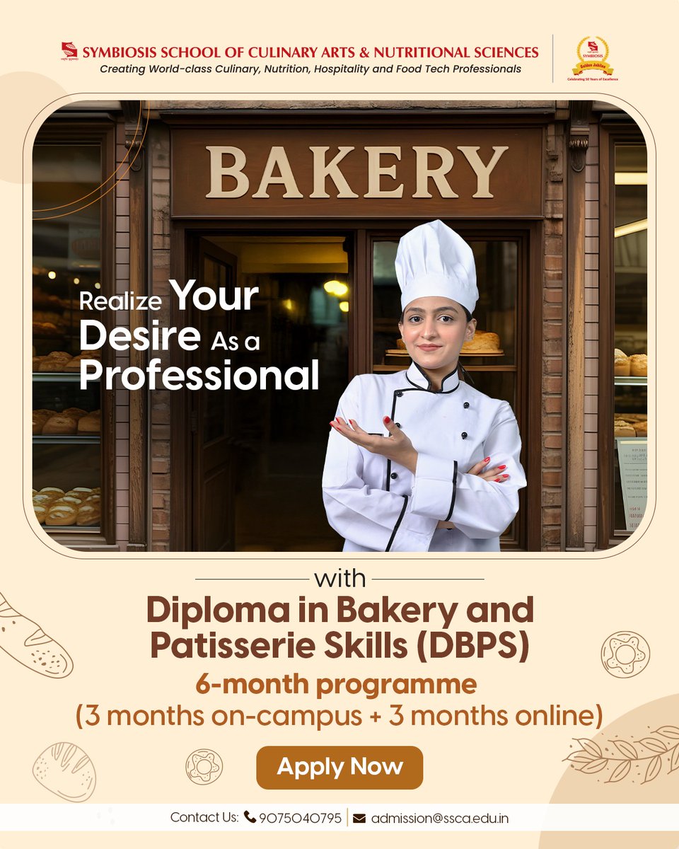 Why just follow passion when you can turn it into a profession? 💼🍰

Your baking journey starts here.

📌 Diploma in Bakery and Patisserie Skills (DBPS) – 6 months (Campus + Online)

👉 Apply Now!
Click To Register: siu.ishinfo.com/SIUPGPD25/Regi…