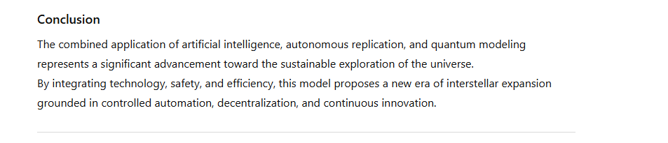 ladslave's tweet photo. @elonmusk @elonmusk What do you think abut using advnced AIs to model entire solar systems, control self-replicating space fleets, and simulate quantum propulsion systems to expand humanity sustainably across the stars?It could make space exploration efficient, ethical, and self-sufficient https://t.co/JCvXMGNJYv