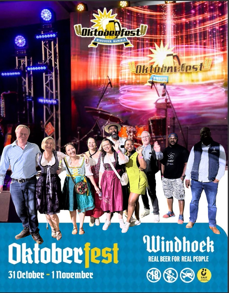 October Fest 2025: old friends reunite, new ones are made. Beer, bratwurst, sauerkraut &amp; giant bretzels. Lederhosen, drindels, braids, britches. Everyone dancing to The Els. Multigenerational. Multicultural. Only in Namibia!