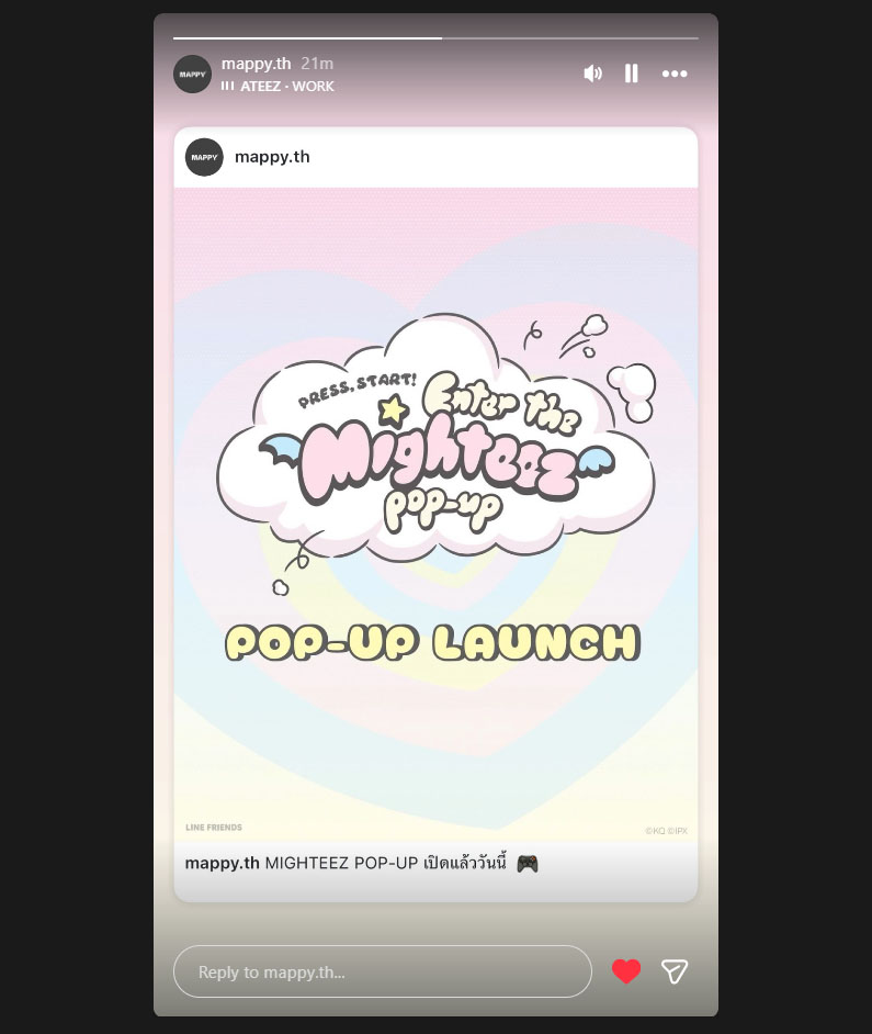 ATEEZTH_ROADIES's tweet photo. [⭐️] Press, Start! Enter the #MIGHTEEZ POP-UP🎮 
📍 MAPPY, 2nd floor, Siam Center, Bangkok Thailand

🎵 #ATEEZ - WORK
IG : https://t.co/wJI1fLEiAm
🔗 https://t.co/KJAAmPPOLB

#MAPPYTH #마이티즈 #MIGHTEEZStory
#MIGHTEEZ_PopUp #MIGHTEEZ_PopUp_inBkk
#에이티즈 #เอทีซ @ATEEZofficial https://t.co/uhP30z3hKe
