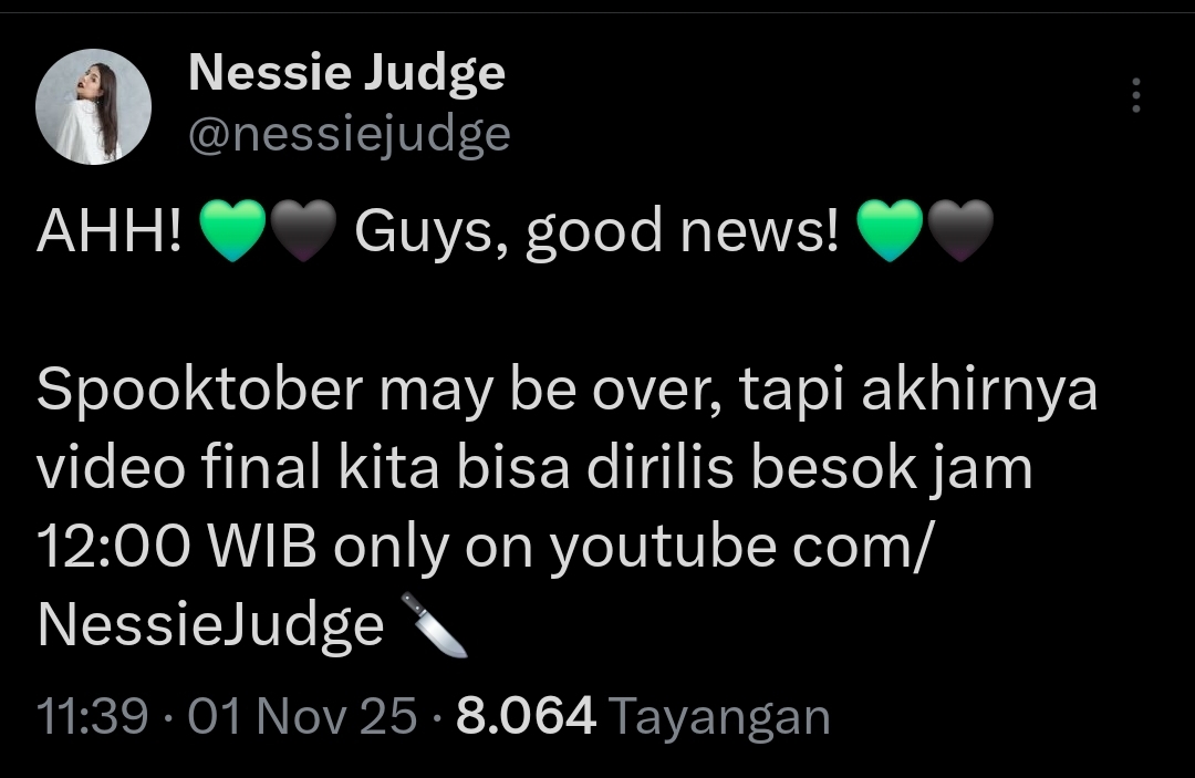 nct_menfess's tweet photo. FINALLY!!! SPOOKTOBER KAK NESSIE X DREAM UPLOAD BESOK!!!

BERARTI HARUS MAKIN SEMANGAT VOTE KE M4M4 RIGHT NOW JIGEUM GUYS NCT! https://t.co/2pONyyAn1I