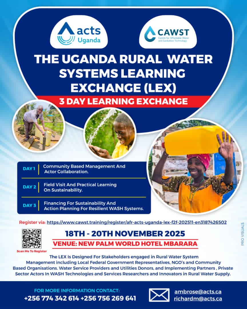 📢 Happening Soon!

Join us for an exciting 3-day Learning Exchange (LEX) packed with presentations, panel discussions, and more — all designed to share knowledge and inspire action.

👉 Register online now:
🔗 cawst.training/register/AFR-A

Don’t miss this opportunity to connect.🌍💧