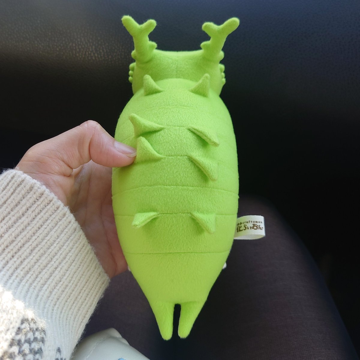 リポストしたけど、本日のラスイチお迎えしちゃったー！
ずっと欲しかった幼虫さん🥰❤️❤️

ほんとにめちゃくちゃ可愛い❤️
縫製が丁寧で細部にめちゃくちゃこだわり感じる
そしてむちむち(ﾉ)*´꒳`*(ヾ)