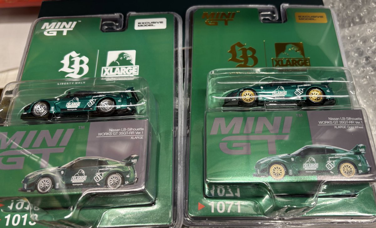 2台セット ミニGT LBWK XLARGE 35GT-RR 白 緑 ブリスター