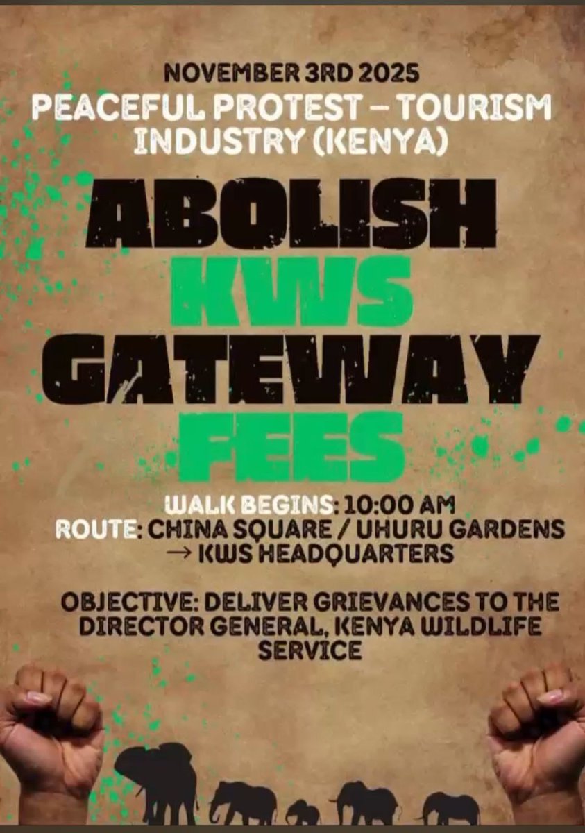 Why do we wake up to new fees and charges? <a href="/KWSKenya/">Kenya Wildlife Service</a> <a href="/rebecca_miano/">CS Rebecca Miano, EGH</a> 

#abolishgatewayfees.