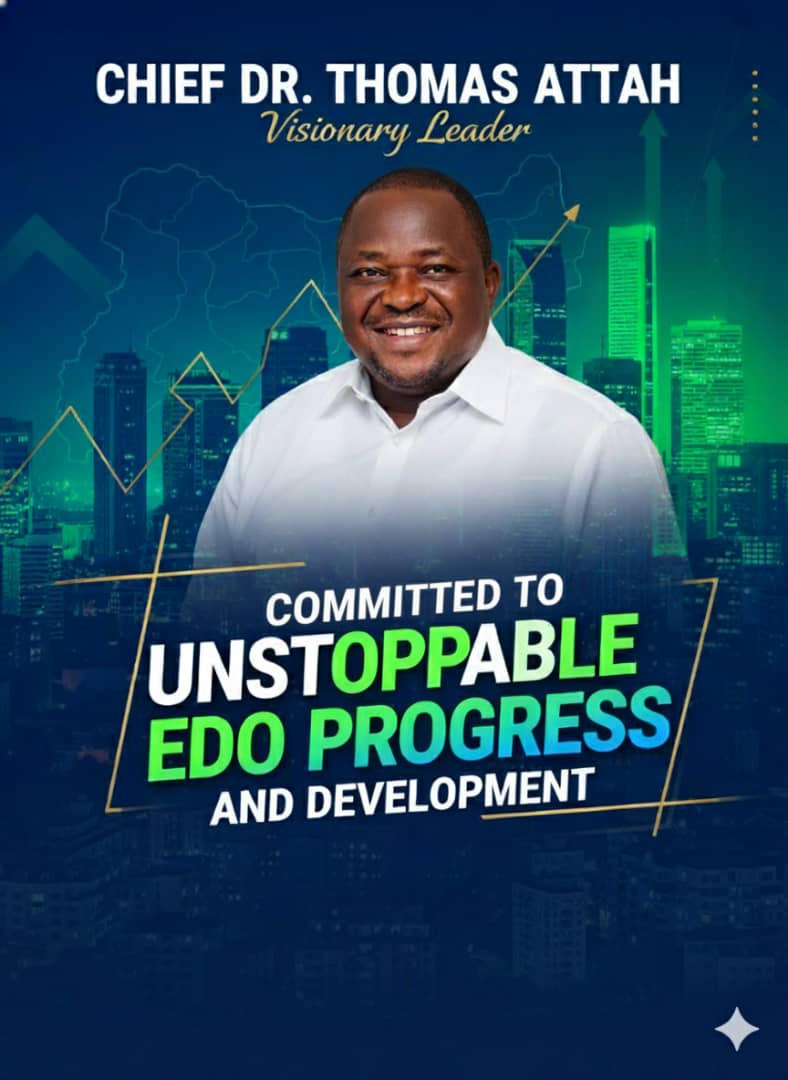 CAExpression's tweet photo. Edo State stands on the brink of a new era of growth and transformation, led by Chief Dr. Thomas Attah; a visionary leader dedicated to people-centered progress. His mission is clear: empower Edo citizens through quality education, healthcare, and economic opportunities. https://t.co/DH1sW3filx