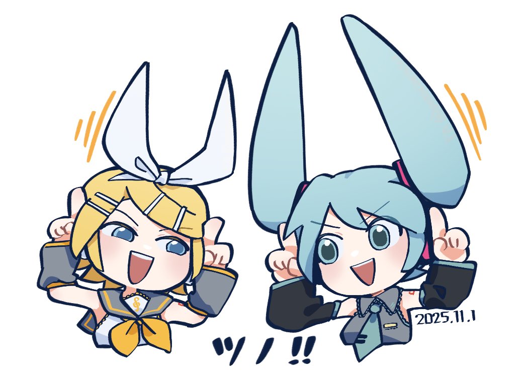 yatacarasu's tweet photo. ツノ！！
FA　#鏡音リン　#初音ミク https://t.co/b0JEmtLBof