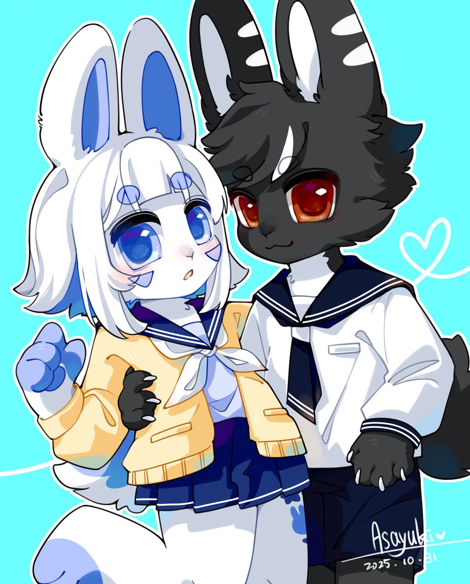 White:<a href="/asayuki_bunny/">浅雪兔纸</a> 
Black:<a href="/_Roborab/">Robo</a> 

#furryartist #furry