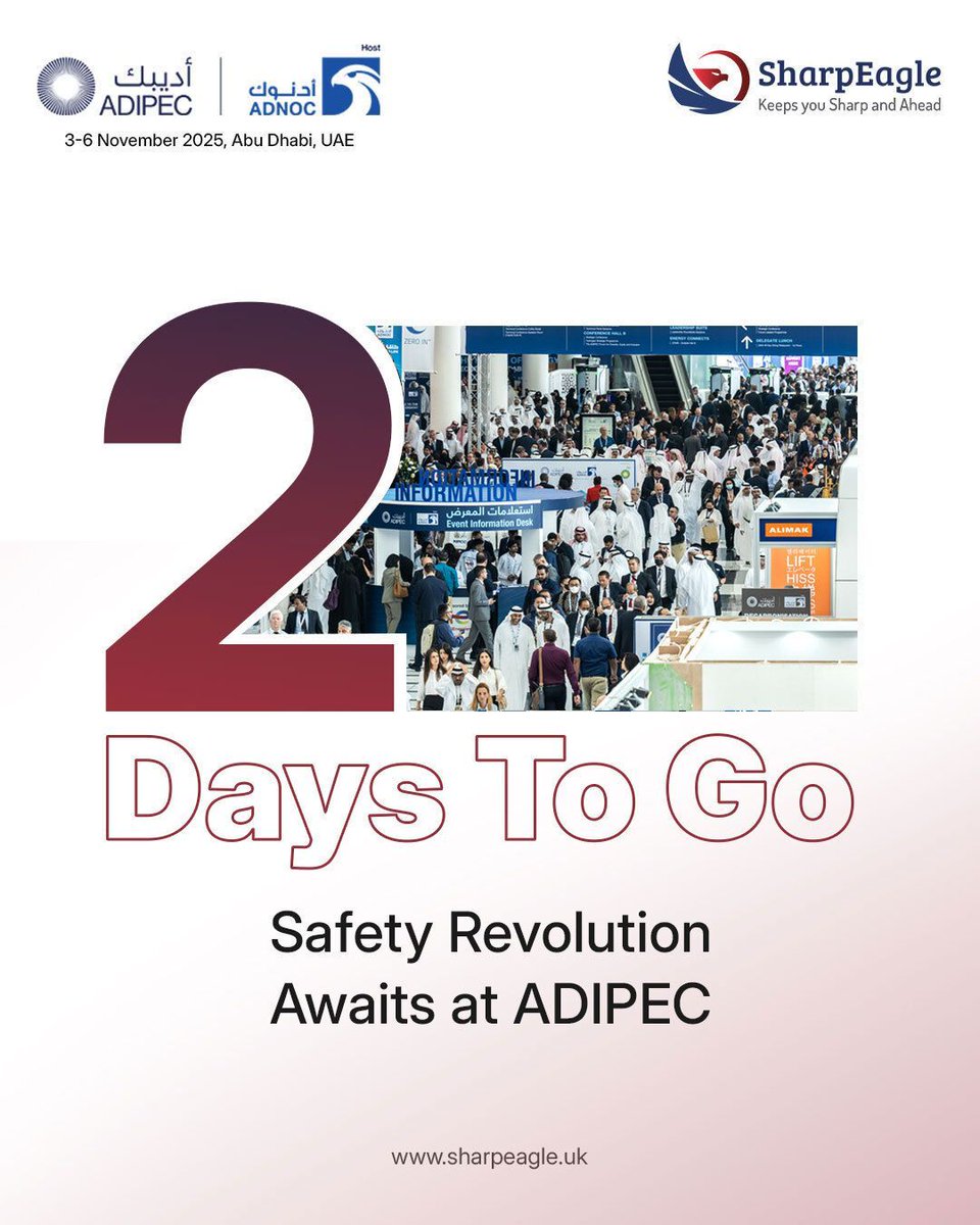 sharpeagletv's tweet image. Just 2 days until @ADIPEC opens its doors! 

SharpEagle is set to showcase advanced ex-proof CCTV and forklift safety solutions for hazardous industries. Secure your visit—innovation is just around the corner!

#ADIPEC2025 #SharpEagle #2DaysToGo #SecureTheFuture