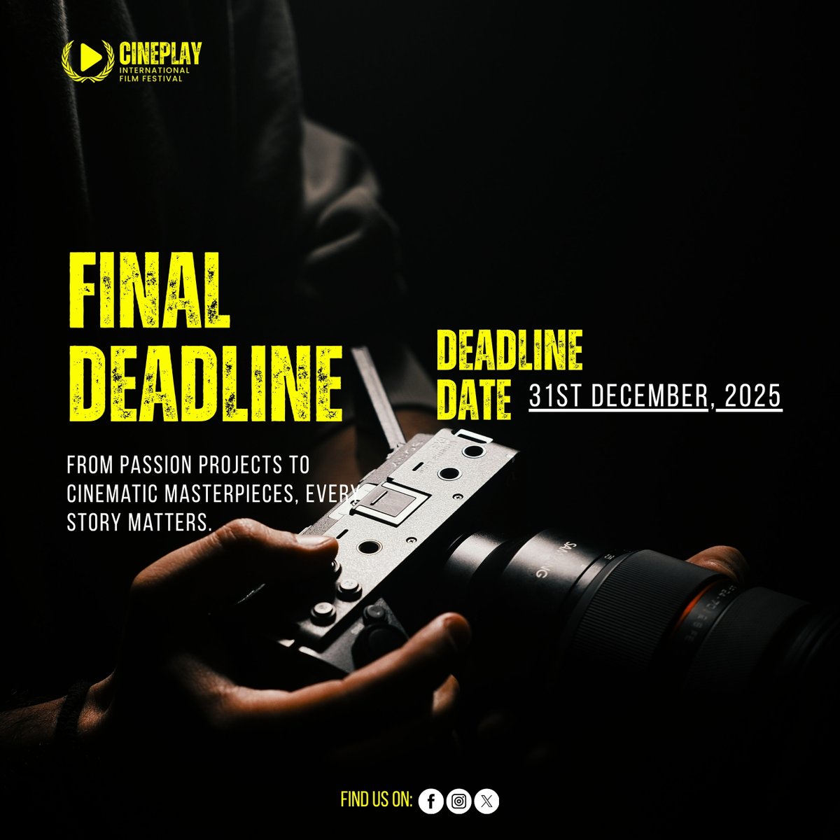 November is here and so is the countdown to our final 2025 deadline! 
Let’s wrap up the year with your best cinematic stories. 
Submit now!