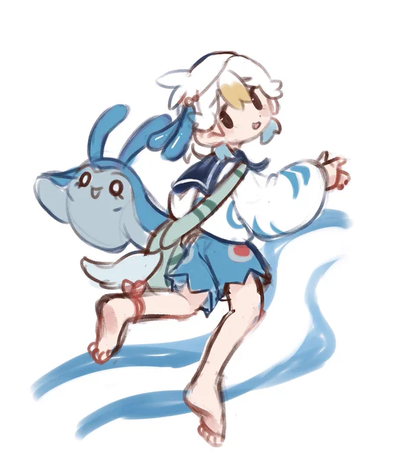 ポケモンモチーフの衣装デザ落書き