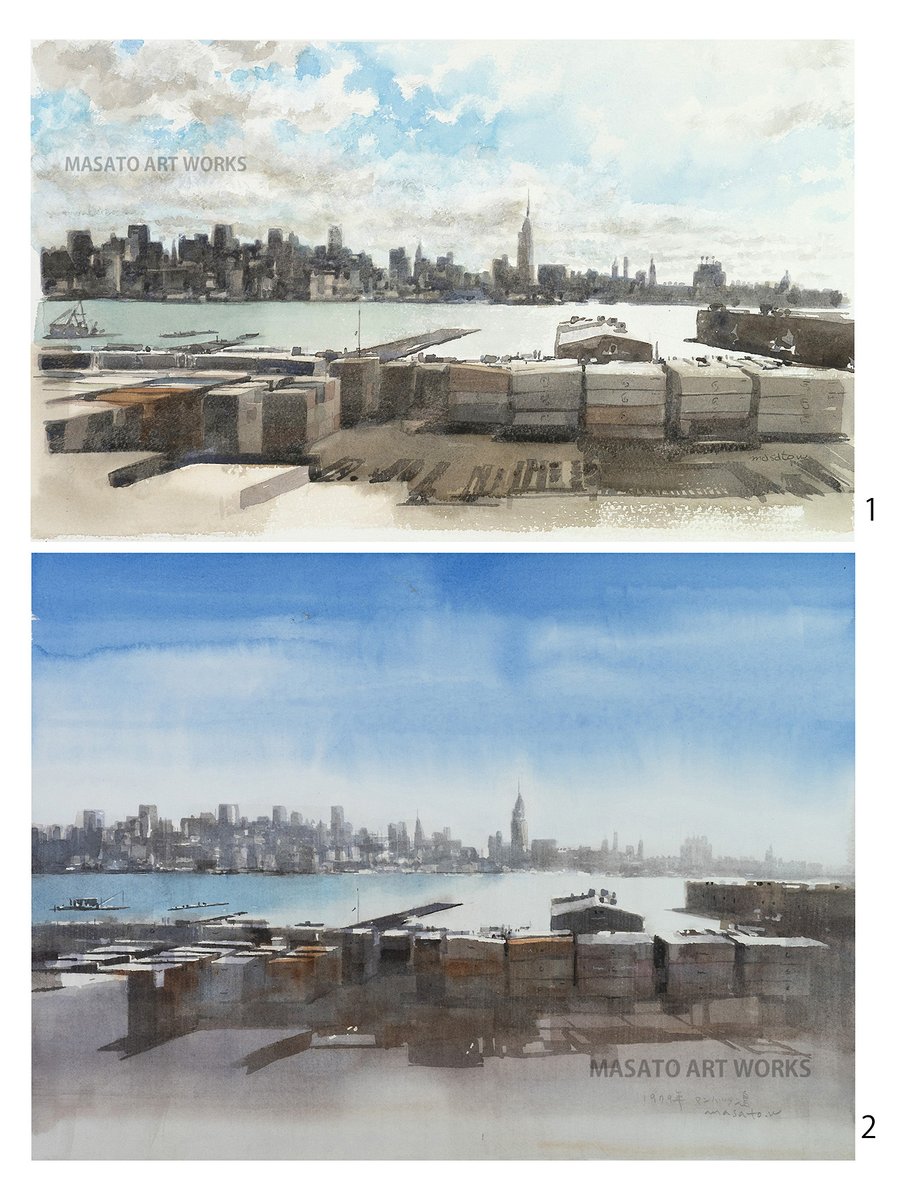 水彩画(港景)№177 水彩画(港景)№177