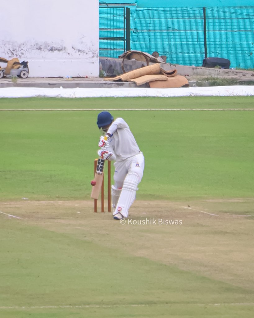 Sudip Gharami playing a cover drive - Tripura vs Bengal, Ranji Trophy 2025-26 LIVE Updates | sportzpoint.com