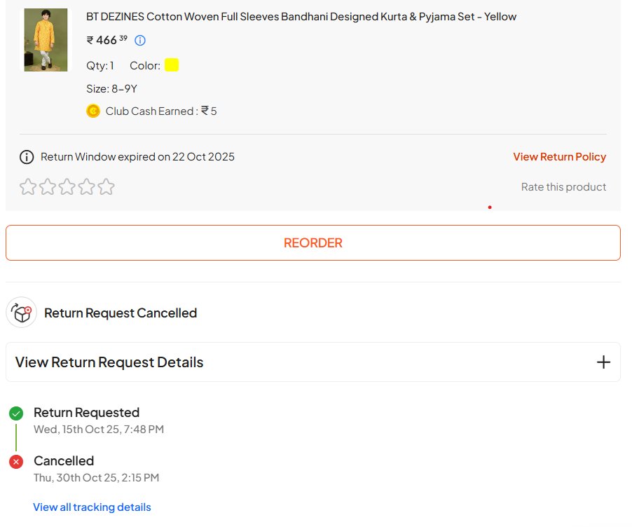 tripurari85's tweet photo. @firstcryindia I am extremely disappointed with the handling of my return order. It was cancelled without proper communication. I received only one call,
and unfortunately, I was unavailable at that moment. I need my money without any doubt. I will stop buying from your platform. https://t.co/NVdpHfnr6e