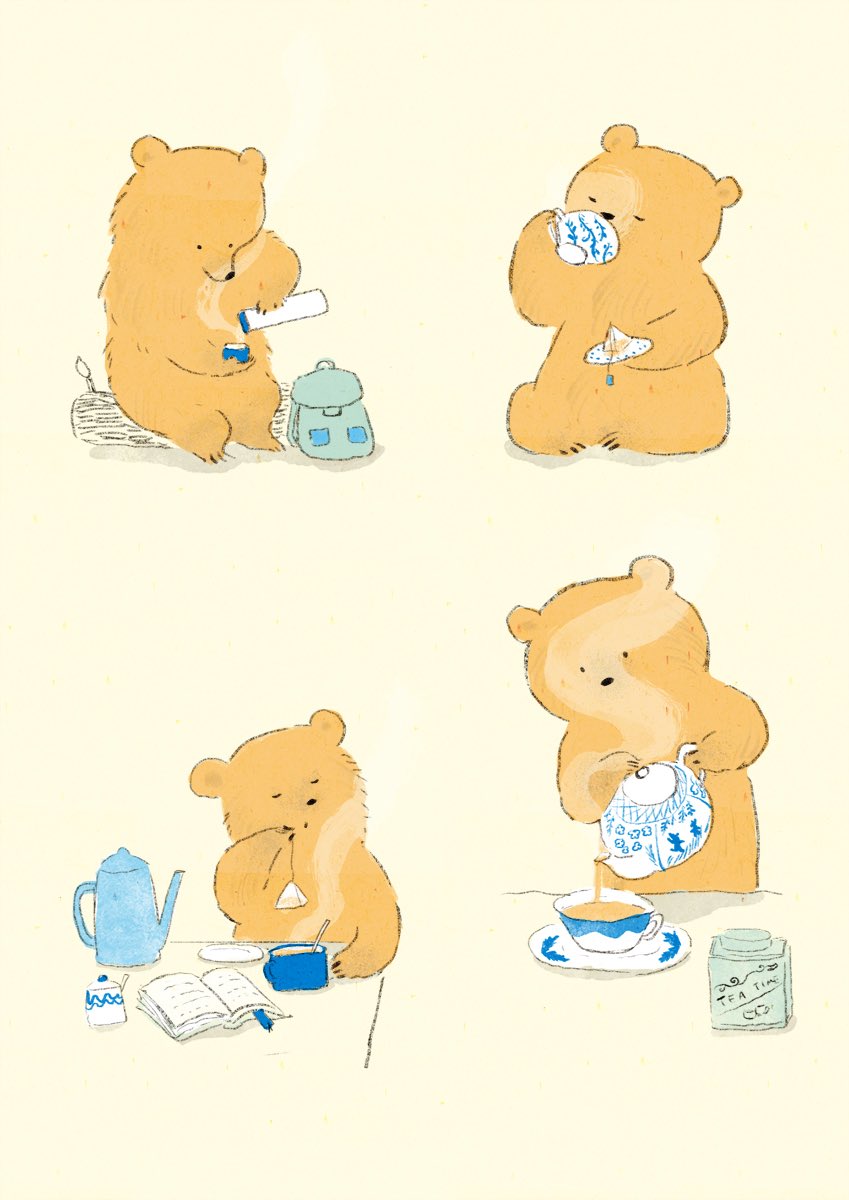 「#紅茶の日」|ももろ　4／20発売絵本「パンダのパクパクきせつのごはん」のイラスト