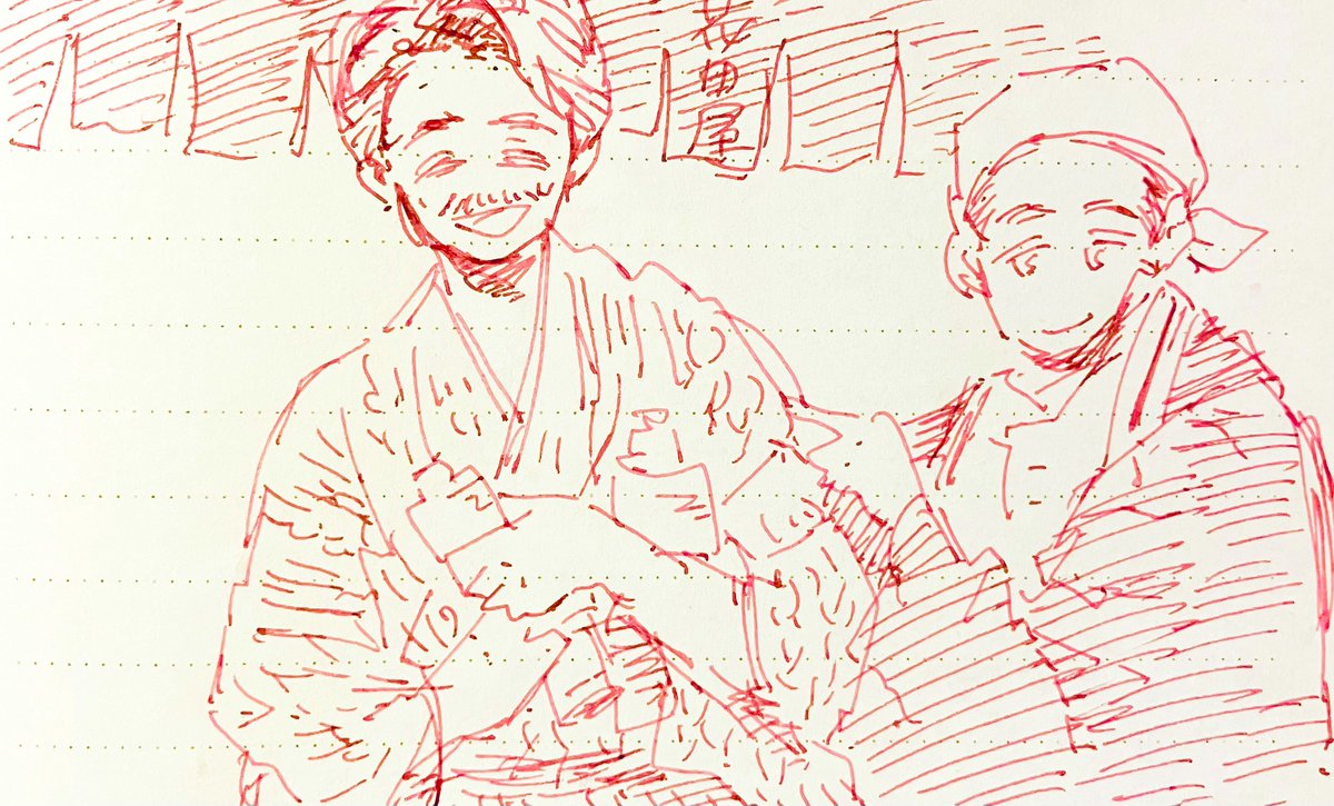 公開生放送ありがとうございました!1時間ばけばけ裏話たくさん聞きながら落書きしてたけど楽しかったなぁ。今週描いたばけばけ絵もついでに^^; #土スタ #ばけばけ 