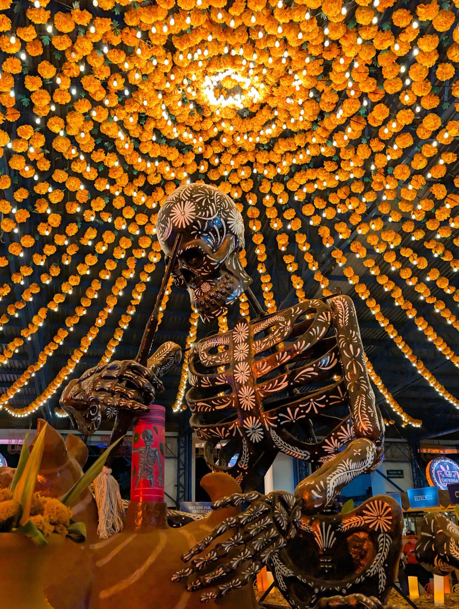 googlemexico's tweet photo. El #DíadeMuertos llega entre catrinas monumentales ☠️
Desde Atlixco, con largos caminos de flores naturales 🌼
Los desfiles de calaveras se convierten en memorias 🇲🇽
Que solo una cámara plasma de formas satisfactorias 📸 https://t.co/5uo339pNlp