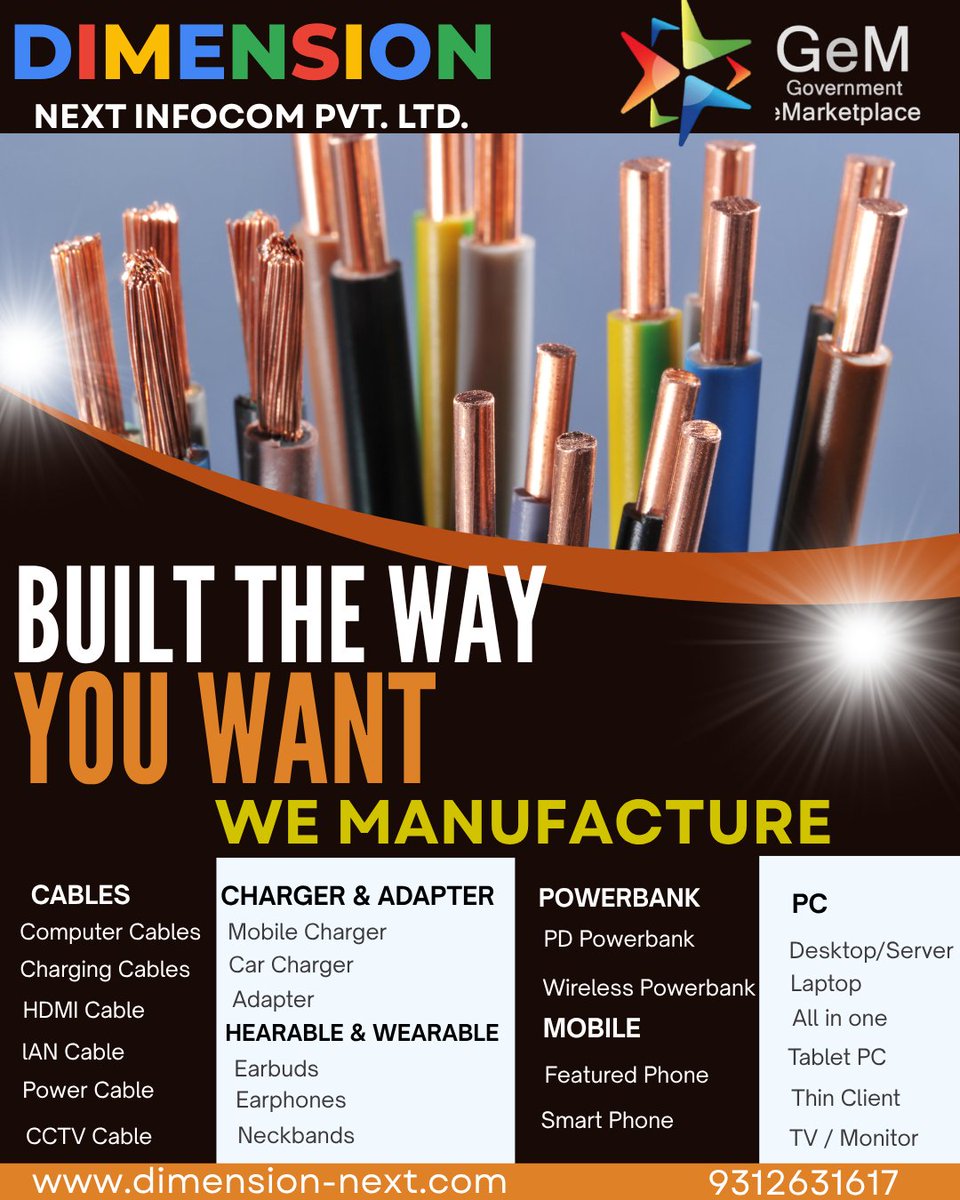 dimension_next_'s tweet image. 🔌 Your One-Stop Manufacturing Partner for Cables, Chargers &amp;amp; More!
Visit our site now - dimension-next.com
#DimensionNext #ElectronicsManufacturing #OEMODM #MakeInIndia #TechInnovation #CustomManufacturing #ElectronicSolutions #CablesAndChargers #PowerbankManufacturer