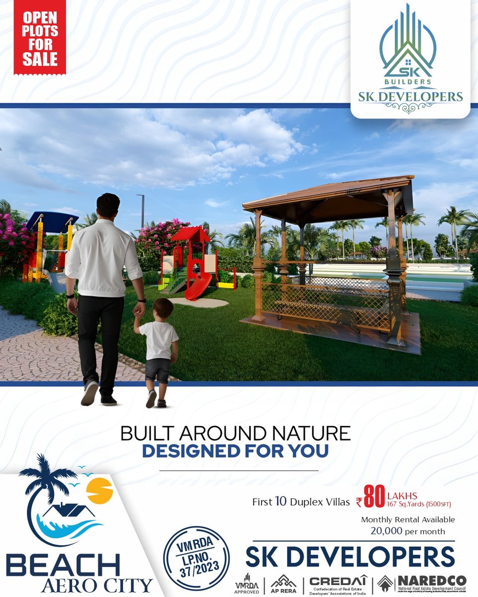 InfoS58014's tweet photo. 🏖️ Own a slice of paradise!
Experience Luxury Living Near the Airport at BEACH AERO CITY, Bhogapuram — a mega 50 gated community by SK Builders &amp; SK Developers.
🌿 Secure your Duplex Villa (167 Sq. Yards) for just ₹80 Lakhs and earn ₹20,000/month rental income. https://t.co/0uD2MrccSW
