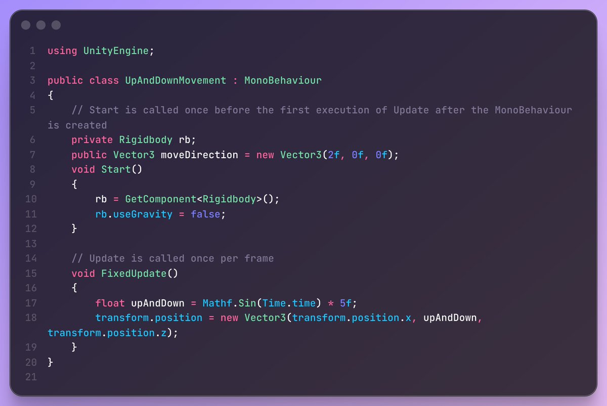 skhaits's tweet image. I’m trying to learn the basics of Unity by making a small parkour game, but I keep getting stuck even on the simplest things. For example, I want the purple cube to move up and down continuously, but it’s not working quite right. Where am I going wrong? 😩

#Unity #UnityHelp