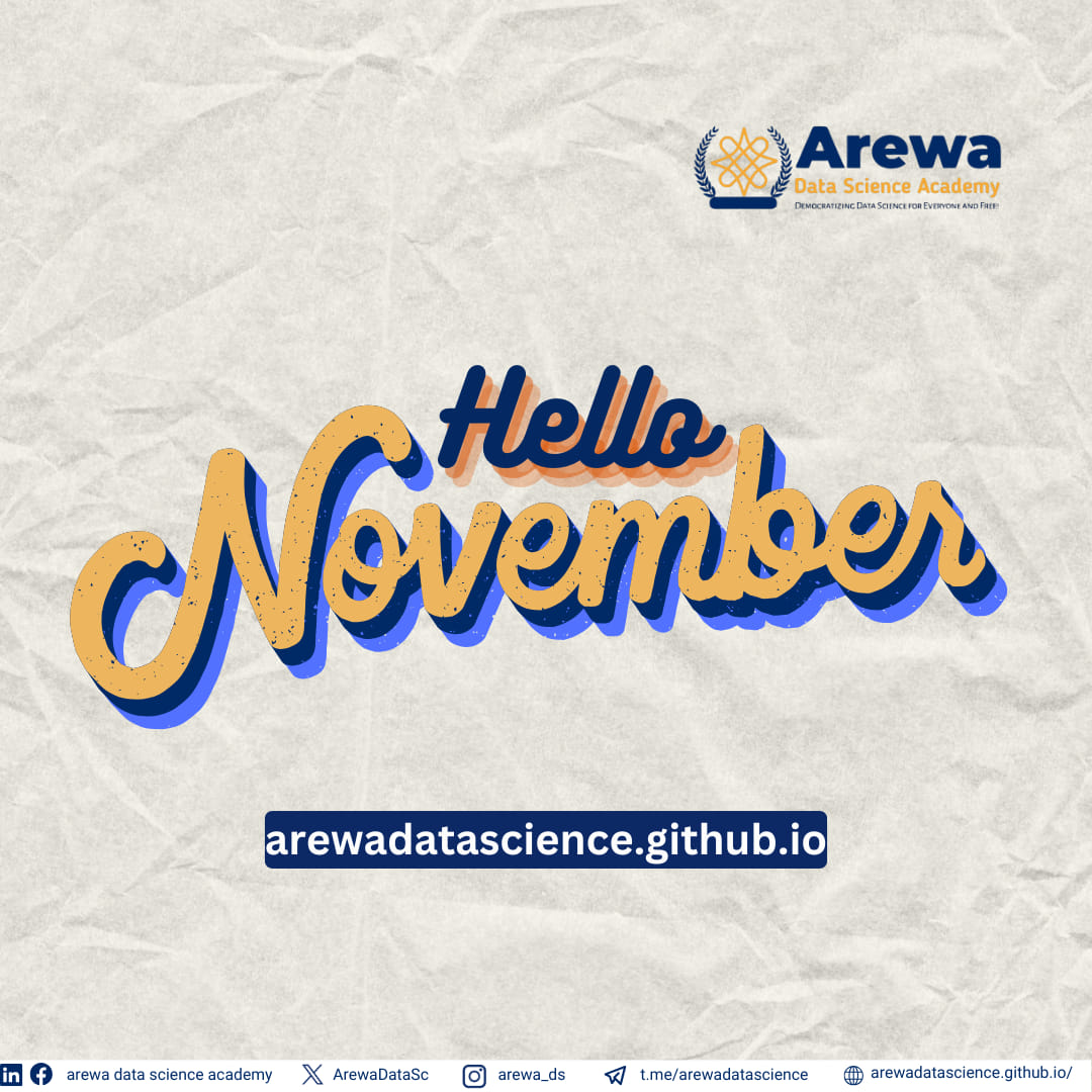 ArewaDataSc's tweet photo. Hello November! https://t.co/lTuyWMKQQn