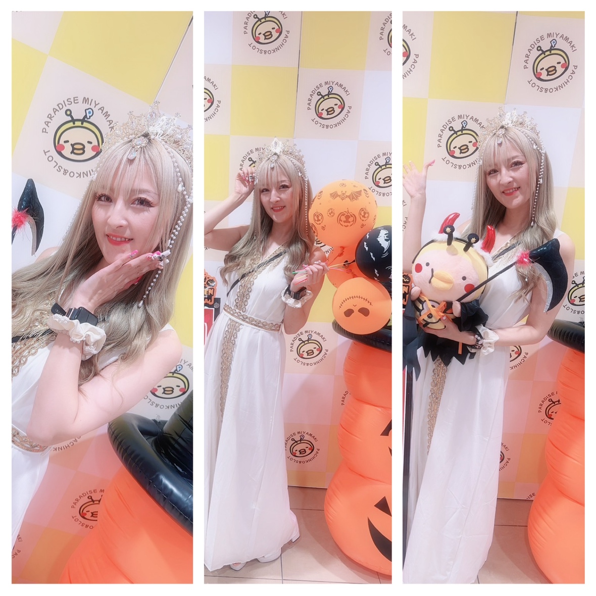 para_miyamaki's tweet photo. 勝利の女神様、降臨！
女神様は「sakky」さん
＃sakky❤️@sakky_freeza

女神様の衣装がお似合いの
「sakky」さんとのワチャワチャタイムも
しっかりと準備OK🌟

＃パラダイス三山木店🌈には16：30まで
”ふれあいタイム”では
「sakky」さんとの写真撮影なども可能なので
＃3連休🌈は是非、遊びに来てね https://t.co/JHPUHNmzl0