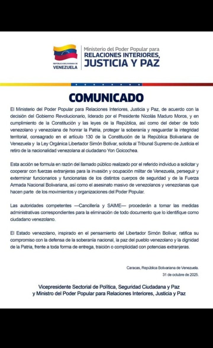 ElGanadorHenry's tweet photo. 🇻🇪PRIMER VENEZOLANO SIN PATRIA

Ahora El régimen le quitó la cédula a Yon Goicochea y se la dió a un árabe

Y asegura q con eso ya no es vzlano

🙄 https://t.co/MNADQpkTqZ