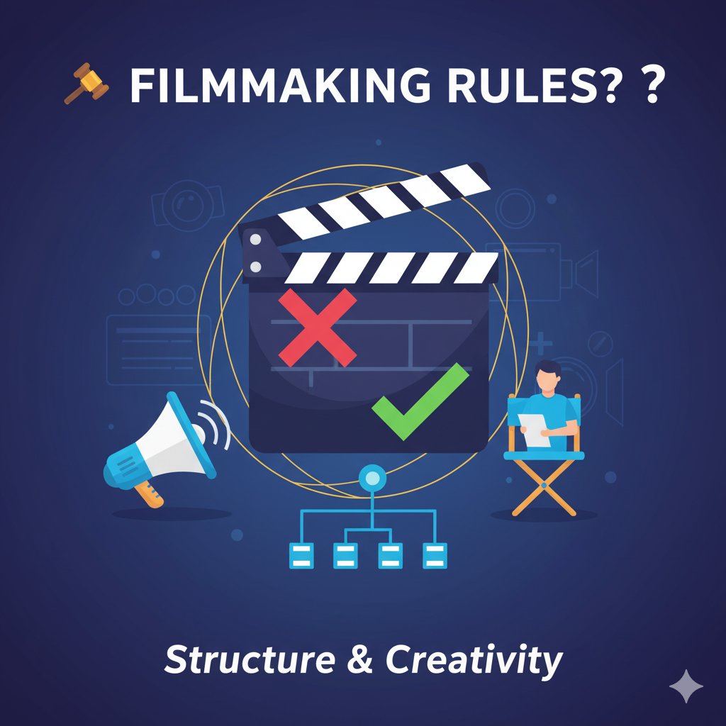 Times_of_Cinema's tweet image. "There are no rules in filmmaking, right?" 🤔 Actually, for the fundamental mechanics of getting a film made, there are dozens of rules! 

 #FilmmakingRules #FilmProduction #MovieMaking