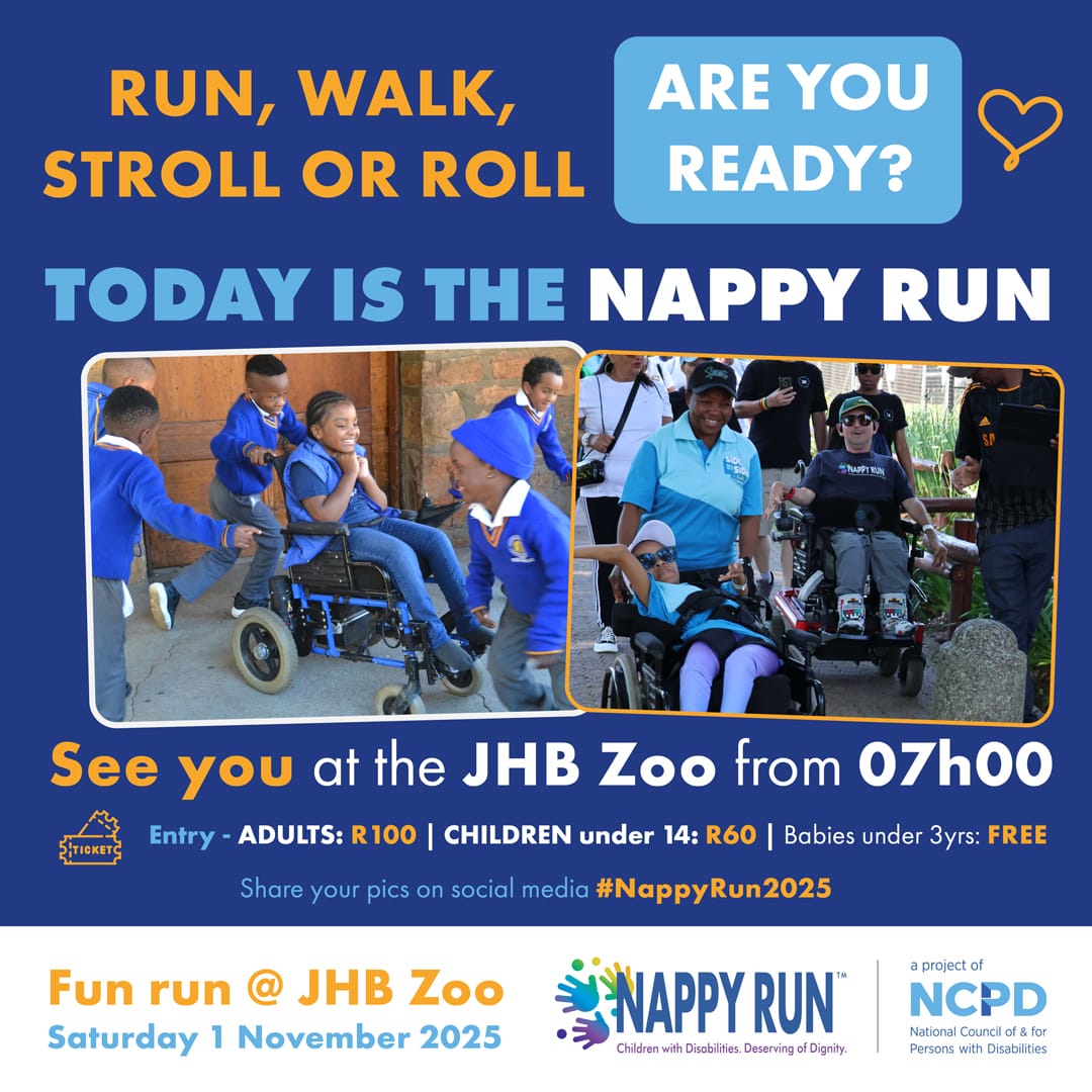 It's happening at the <a href="/joburgzoo/">Johannesburg Zoo</a>

#NappyRun2025 🏃‍♀️🏃‍♂️🧑‍🦽🧑‍🦼🧑‍🦯