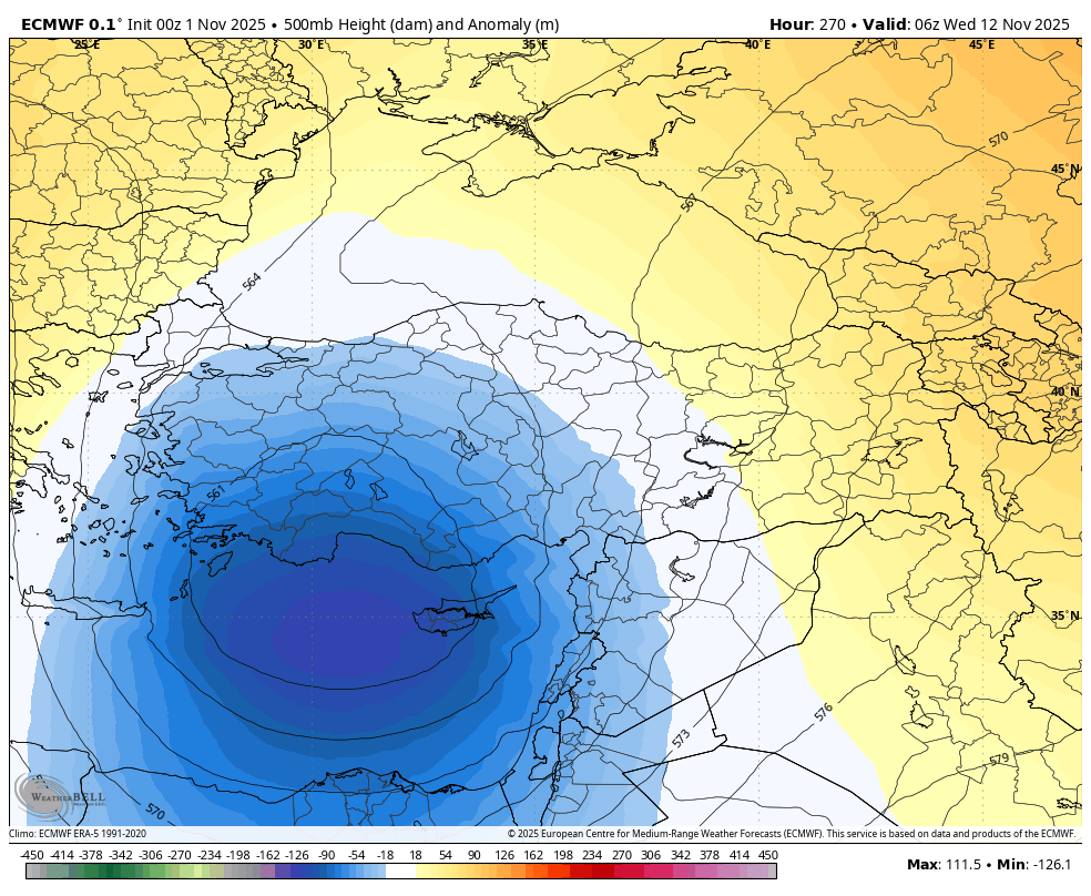 ▪️6 Kasım itibariyle yüksek basınç etkisinden kurtulmamız bekleniyor. 
▪️7 - 14 Kasım arasında ise aralıklarla yağışların bölgemizi etkilemesi tahmin ediliyor. 
▪️Ufukta potansiyelli yağışlar olarak görünüyor olsada, vadenin uzun olması temkinli olmamızı gerektiriyor. 
▪️İnşallah