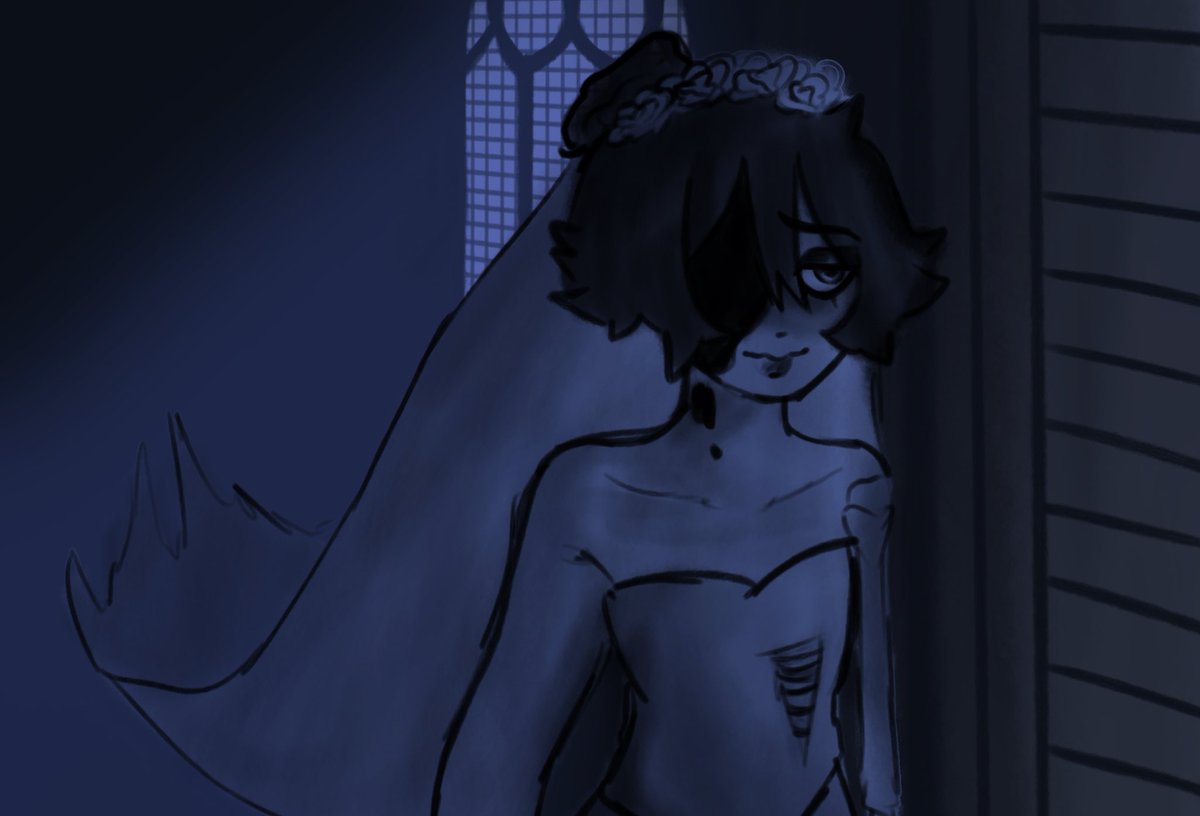 Hen_TQM's tweet photo. My femboy oc as Corpse bride!
And the worm as a friend-

————————————
Mi oc femboy como el cadaver de la novia!
Y el gusano como un amigo-

#CorpseBride #timburton #fanart #oc #femboy #drawing #Halloween #Halloween2025 #halloweenart #boy https://t.co/tkQpweVHDv