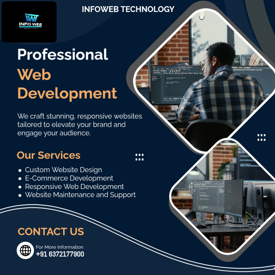 infowebtech26's tweet image. 💻 Professional Web Development by Infoweb Technology
We build stunning, responsive websites to boost your brand &amp;amp; engage your audience.
🌐 Custom Design | E-Commerce | Responsive Sites | Maintenance
📞 +91 6372177900 | infowebtechnology.com

#WebDevelopment #InfowebTechnology