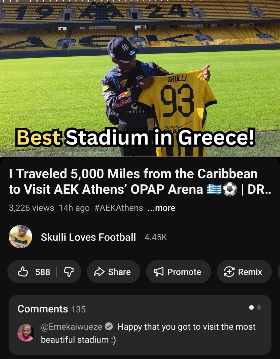 Have u seen my AEK Stadium Tour vlog as yet? U definitely should! 💛🖤🇹🇹🇬🇷 #aekfc #opaparena #aekathens

youtu.be/meO4UZypMXw?si…