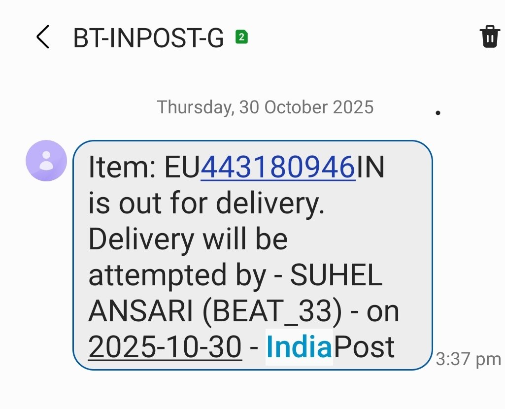 <a href="/dhananjai_msso/">मानवाधिकार प्रहरी (MSSO)</a> <a href="/dhananjai02/">Dhananjai Singh</a> <a href="/Indiaposoffic/">India Post Office</a> <a href="/AshwiniVaishnaw/">Ashwini Vaishnaw</a> <a href="/DoT_India/">DoT India</a> <a href="/pib_comm/">PIB_INDIA Ministry of Communications</a> <a href="/PIB_India/">PIB India</a> <a href="/digitalindia/">#digitalindia</a> <a href="/PMOIndia/">PMO India</a> <a href="/IndiaPostOffice/">India Post</a> <a href="/IndiaPosts/">India Posts</a> हमें भरोसेमंद डिलीवरी सेवा चाहिए #EU443180946IN <a href="/AshwiniVaishnaw/">Ashwini Vaishnaw</a> <a href="/DoT_India/">DoT India</a>  <a href="/pib_comm/">PIB_INDIA Ministry of Communications</a> <a href="/PIB_India/">PIB India</a> @DigitalIndia <a href="/PMOIndia/">PMO India</a> <a href="/IndiaPostOffice/">India Post</a> <a href="/IndiaPosts/">India Posts</a> <a href="/AnilAnand45491/">मानवाधिकार सुरक्षा एवं संरक्षण ऑर्गे दिल्ली टीम</a> <a href="/jons__87/">Indian citizen (मानवाधिकार)🇮🇳🇮🇳🙏🙏</a> <a href="/RamlalG59922744/">Ramlal Gupta</a> <a href="/tarunchawl51444/">मानवाधिकार टीम दिल्ली</a> <a href="/RamlalG59922744/">Ramlal Gupta</a>