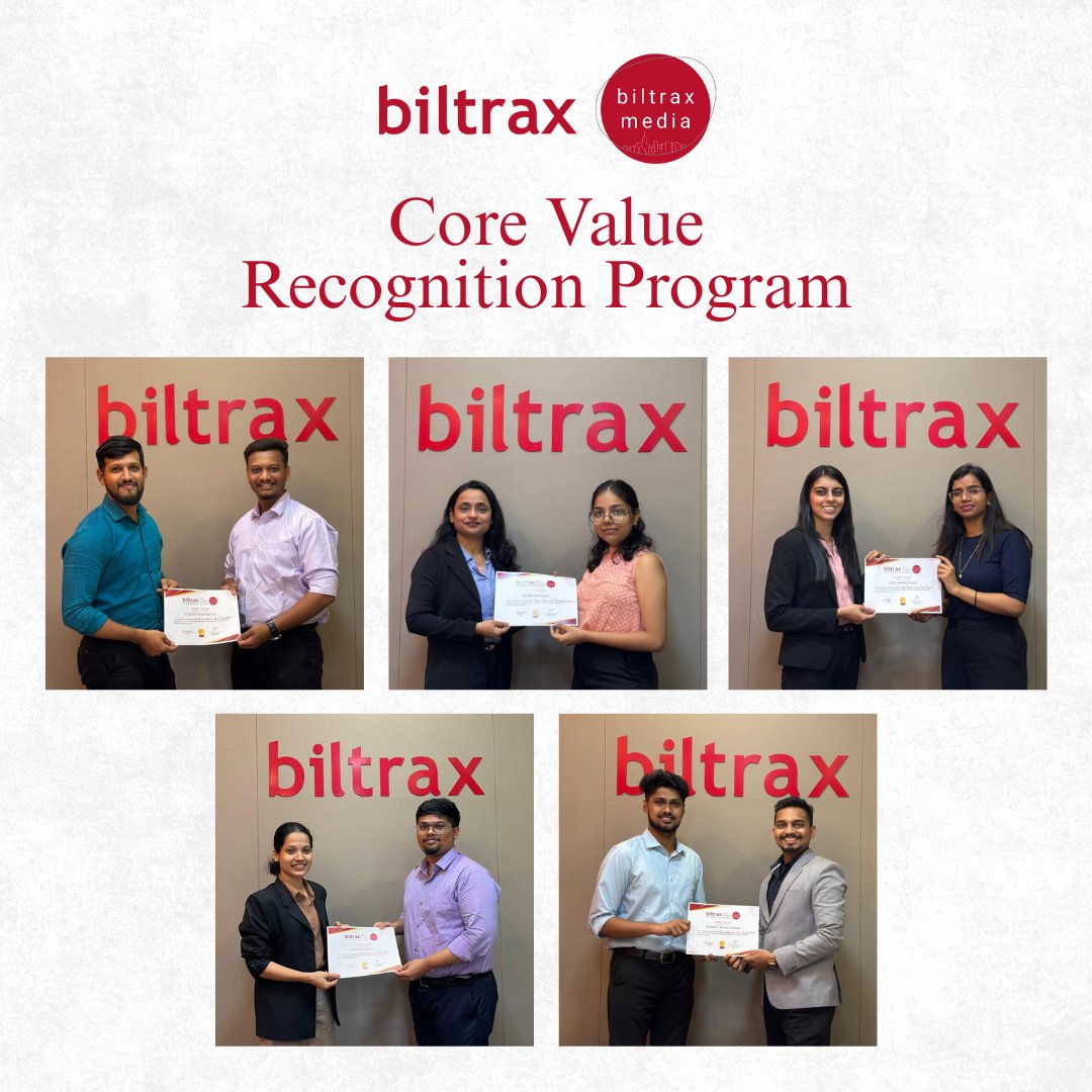 Biltrax_Media's tweet image. 🌟 Cheers to Our Core Value Champions – October 2025! 🌟
As part of our ongoing Core Value Recognition Program, we’re proud to celebrate the team members who truly embody the spirit of Biltrax.
#BiltraxCulture #CoreValueChampions #TeamExcellence #EmployeeRecognition #BiltraxPride