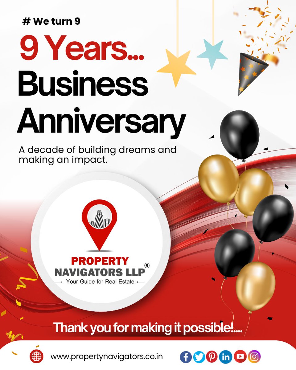 LlpProperty's tweet photo. #We Turn 9 Today. Yes it is our 9th Business Anniversary. A Decade of Building dreams and making an impact. This is meaningful milestone that keep us together in best stat. We are thankful to all our Loyal Customers, Developers. A Very Happy Anniversary to @LlpProperty https://t.co/ZvIowCD1Wi