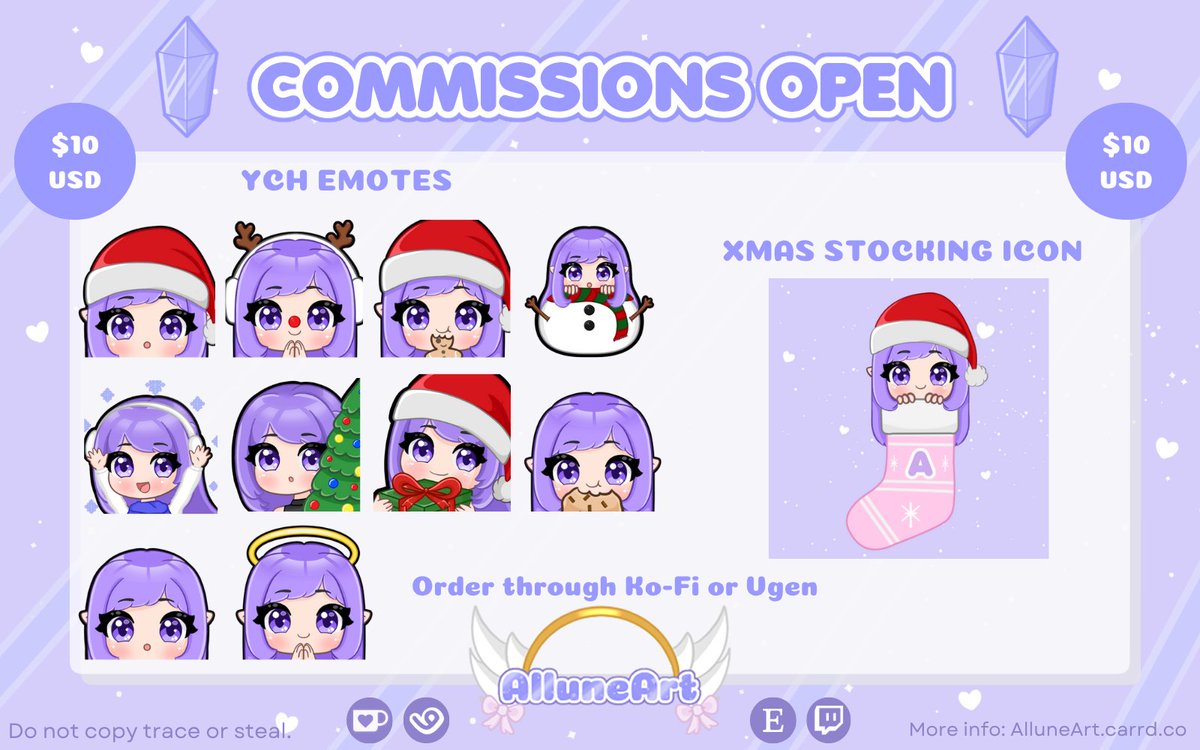 ✨Comms open✨
 Fast, Affordable, Ready to Work! T.A.T: 1-2 days.
💖Commissions💖
Ko-Fi: ko-fi.com/AlluneArt
Vgen: vgen.co/AlluneArt
🛍️Shops🛍️
 Etsy: alluneart.etsy.com
If you have any questions please DM me💌