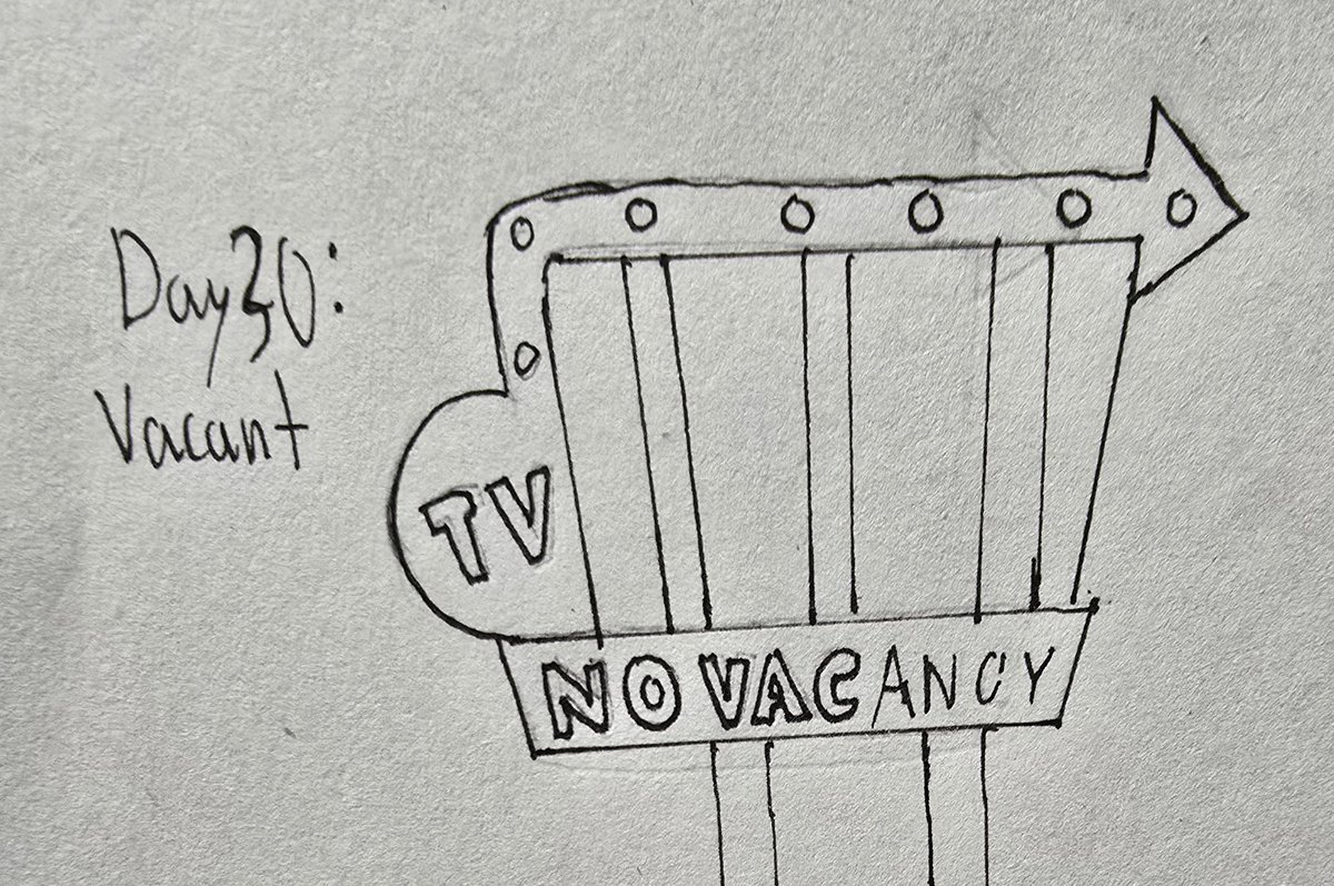 WizardCorgi's tweet image. #inktober Day 30: Vacant 
Novac sign from Fallout new vegas :)