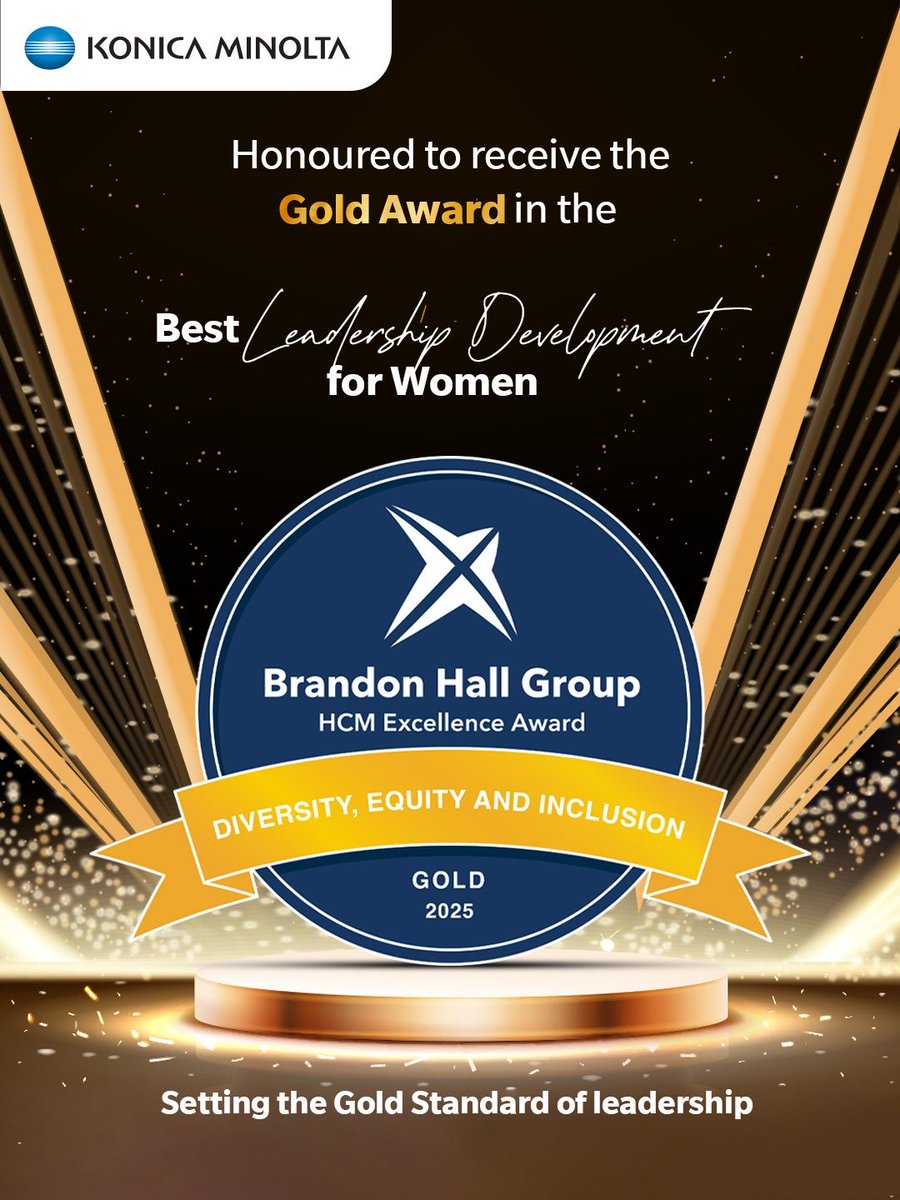 We are proud to announce a remarkable achievement!
Konica Minolta’s Women 2 Lead Program, co-created with IMD, has earned the Gold Award—the highest distinction—in the prestigious Brandon Hall HCM Excellence Awards under the category Best Leadership Development for Women.
This