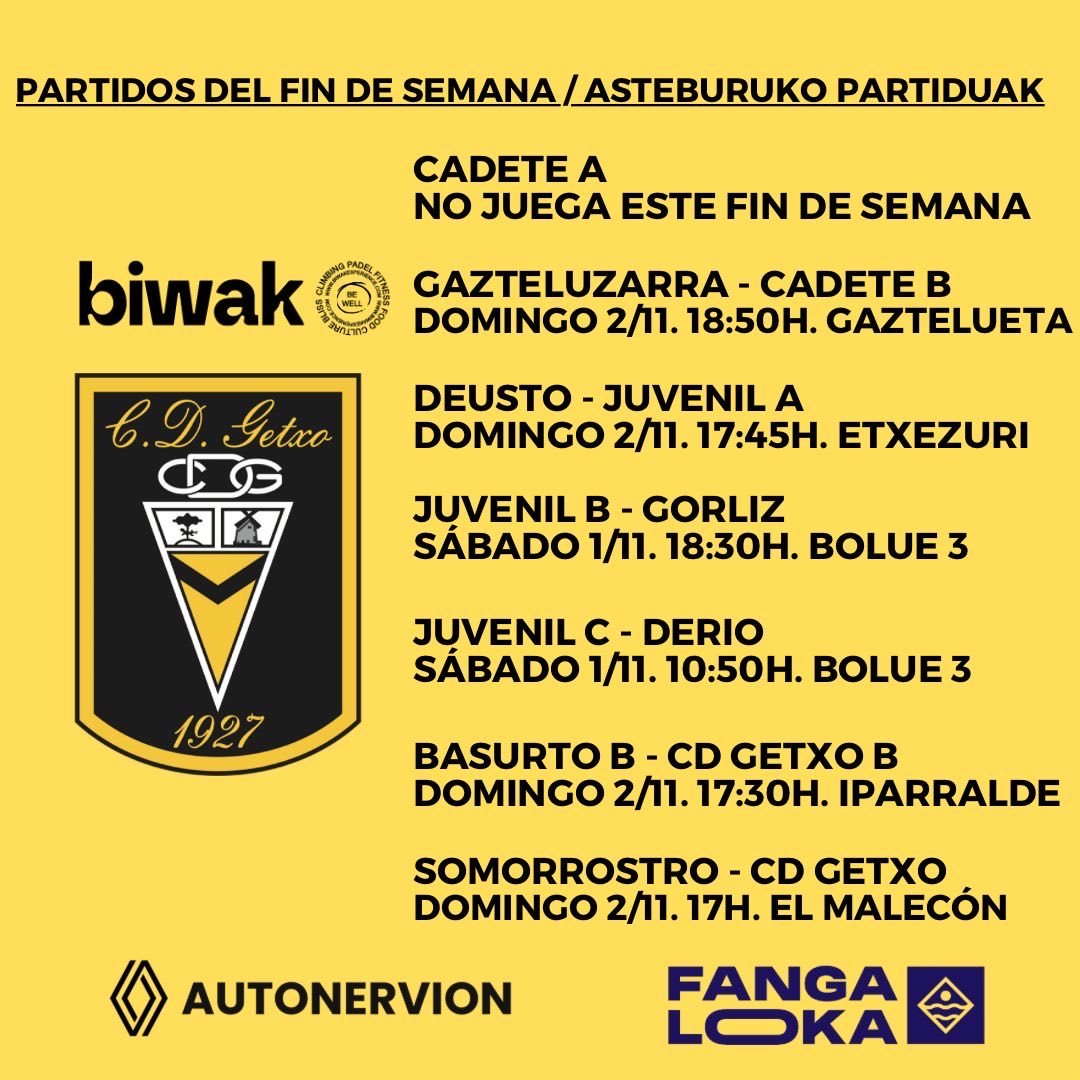 Tras unas semanas frenéticas, volvemos a nuestro sitio. trabajo y sacrificio en todas las categorías. Tenemos partidos importantes y difíciles que queremos sacar adelante. Aupa mutilak!💛🖤💛🐝@brutalgastrobar <a href="/AUTONERVION/">RENAULT AUTONERVION</a> <a href="/GetxoKirolak/">Getxo Kirolak</a>