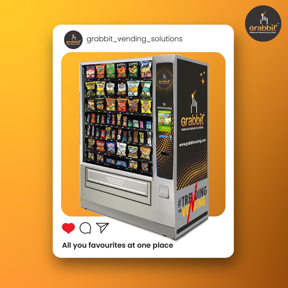 GrabbitIndia's tweet photo. Looking for the best vending machines with advanced technology? Look no further! We have the solution for you.

#SmartVending #TechDriven https://t.co/p6rJ7SBDYK