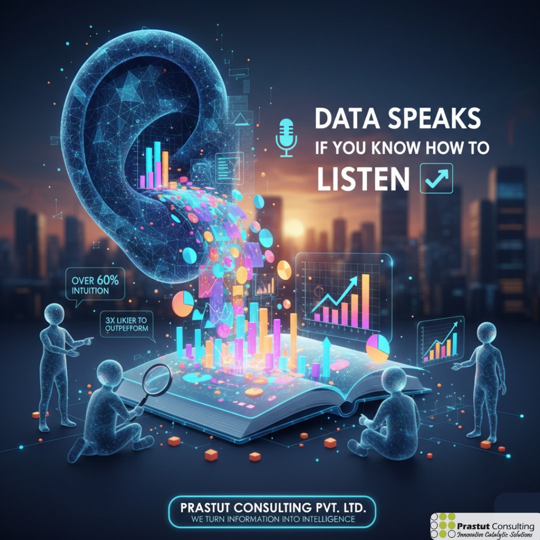 Data Speaks — If You Know How to Listen 📊
Did you know?
60% of businesses still rely on gut feeling over data!
Those that use research are 3x more likely to outperform competitors.
At Prastut Consulting, we turn insights into smart decisions. 💡
#MarketResearch #DataDriven