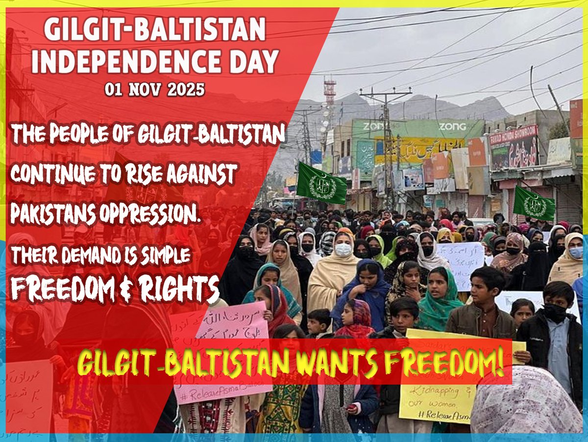 Redalam12345's tweet photo. Their message is simple yet powerful - No more control, no more lies. Gilgit-Baltistan wants freedom and the world must hear it. 
#FreeGilgitBaltistan #GBIndependenceDay #VoiceOfGilgitBaltistan 
#KannadaRajyotsavaSpecial #73YearsOfEPFO #समृद्ध_मध्यप्रदेश #WANTITALL #King
@ICC https://t.co/Pv8fYNpWA3