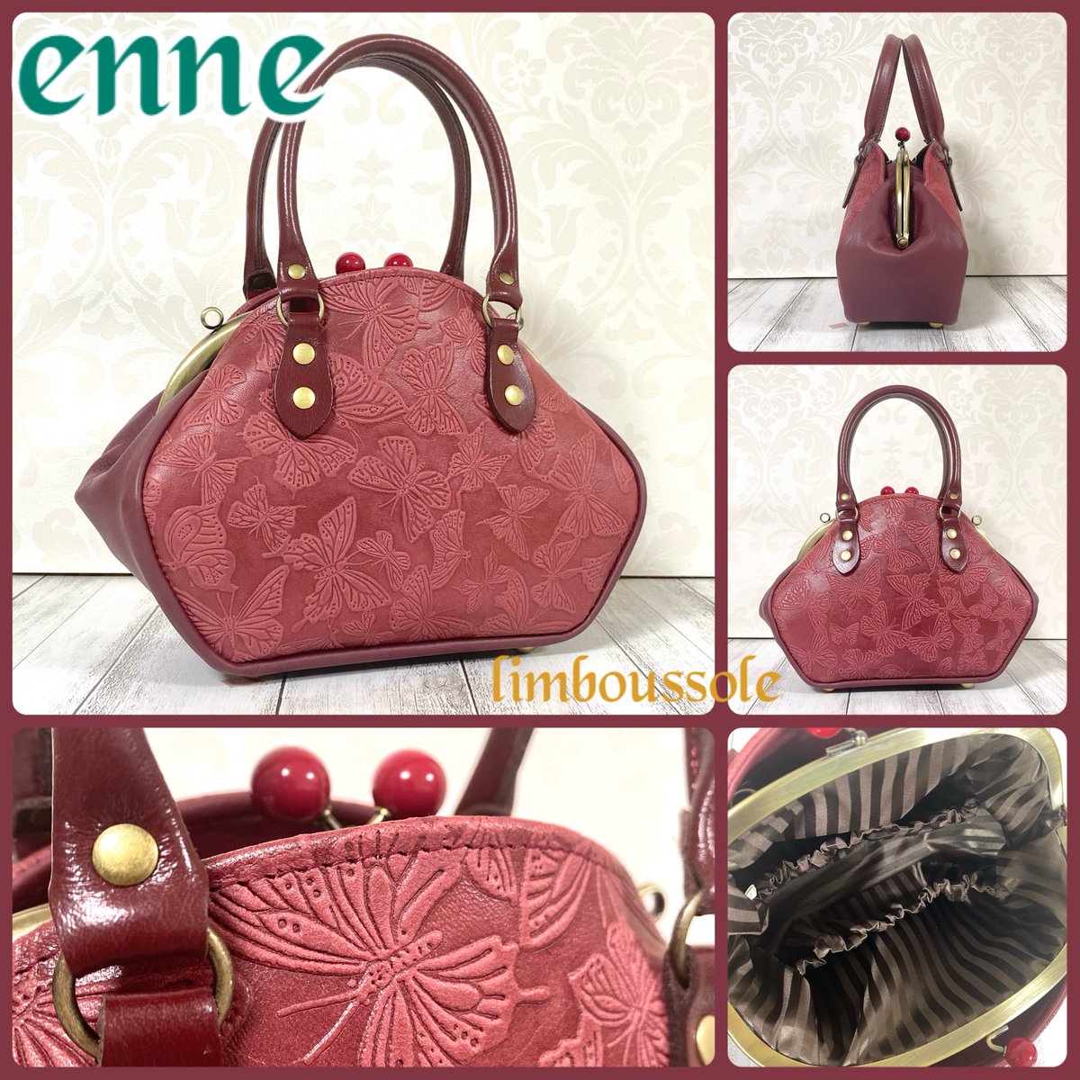 リンブッソルがま口バック 美品、limboussole、リンブッソル、バルドゥリバッグ、2way、がま口