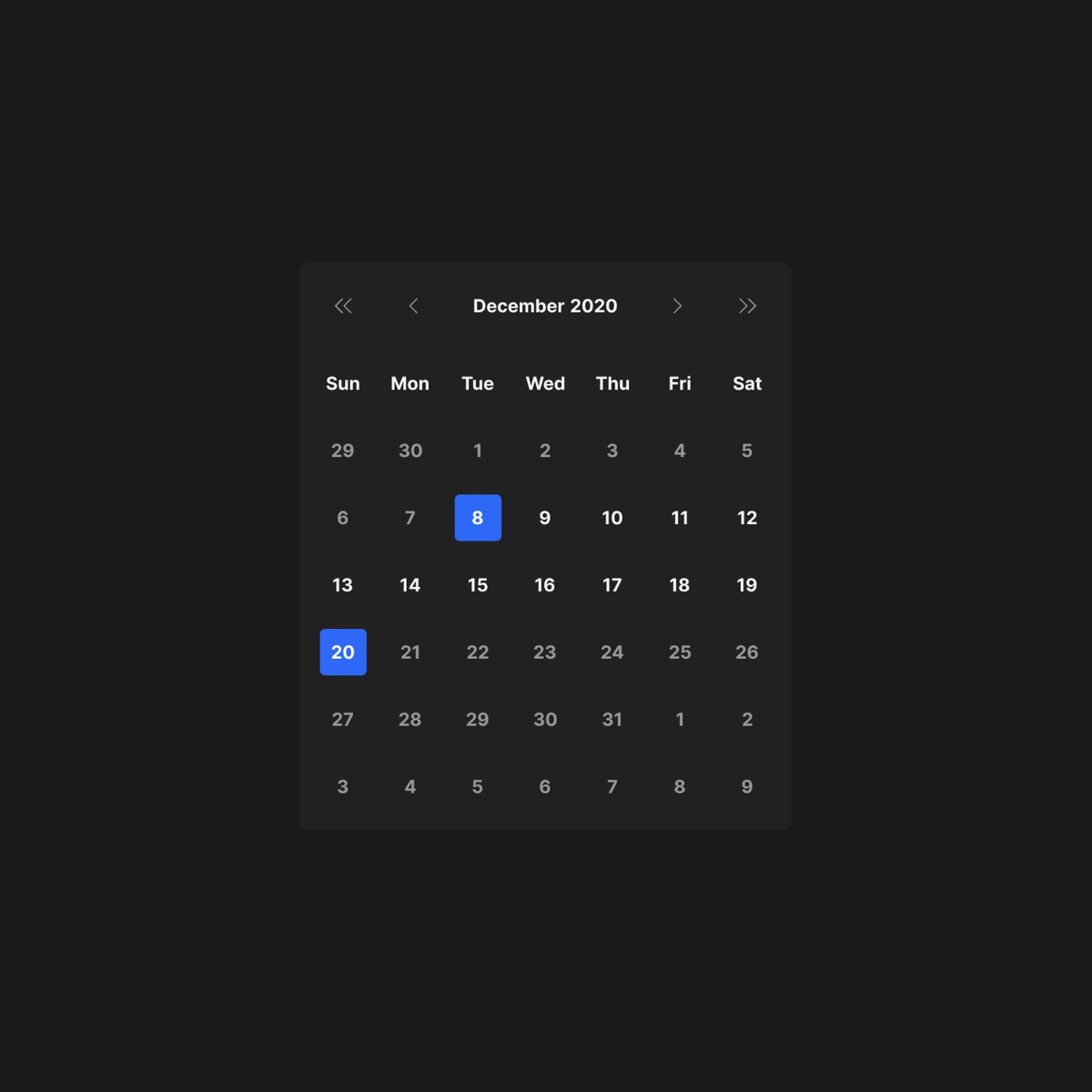 div_designs's tweet image. Bold Calendar components for accessibility