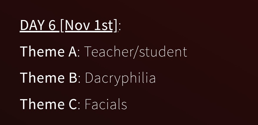 For day 6, perhaps a disciple giving his teary eyed shizun a facial?