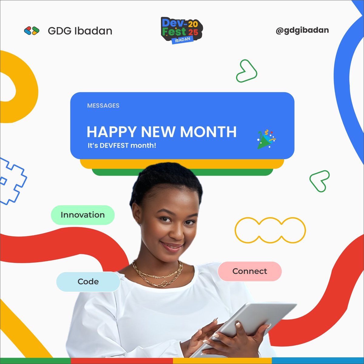 gdgibadan's tweet image. 🤪 Happy New month to the beautiful people of IB city and Oyo state in large.

Two of our Pre-DevFest hands on workshop are happening today 1st of Nov.: 
Web Track at (@notzerohub) and Cybersecurity Track in partnership with @WeSafeNet at (@sqicict) College Of ICT Dudge campus.